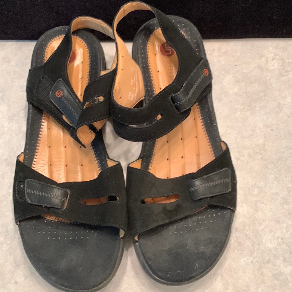 Black suede sandals